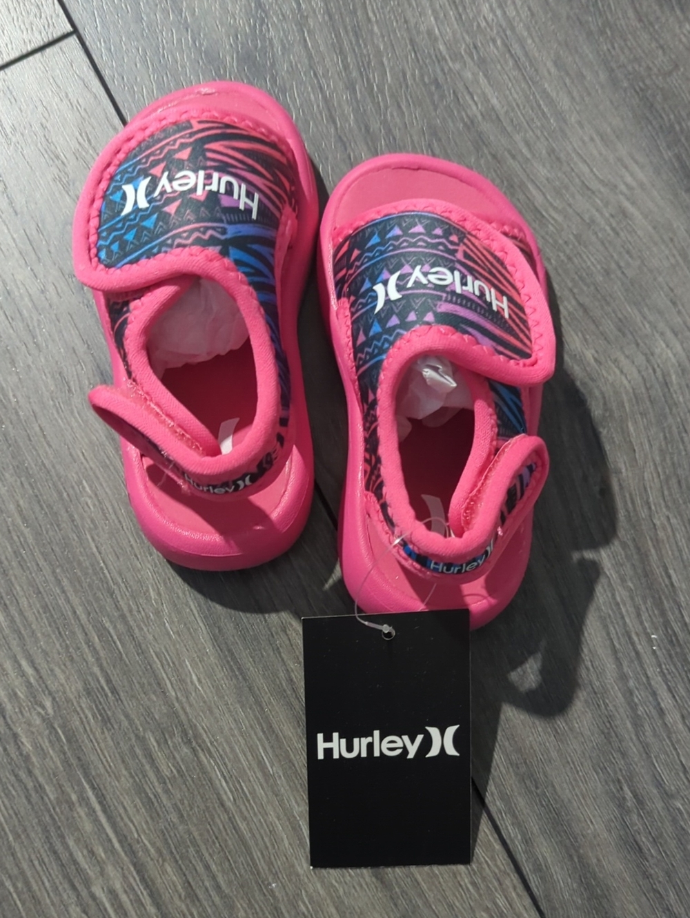 Hurley Kids Pink and Blue Patterned Water Shoes